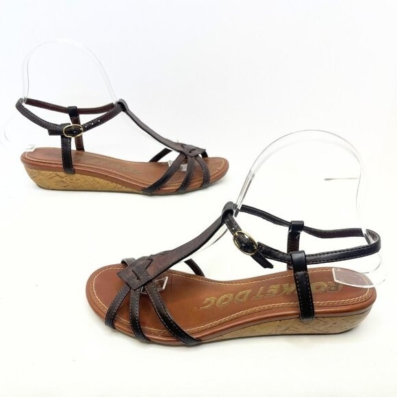 Rocket Dog Leather Cork Wedge Sandals - Picture 2 of 13